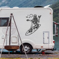 Wohnmobil Aufkleber Skelett Surfer Hang Loose Wohnwagen Caravan