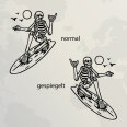 Wohnmobil Aufkleber Skelett Surfer Hang Loose Wohnwagen Caravan