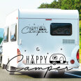 Wohnwagen Aufkleber Happy Camper Caravan