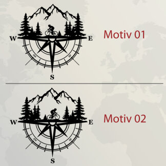 Wohnmobil Aufkleber Kompass Biker Berge Wohnwagen Caravan