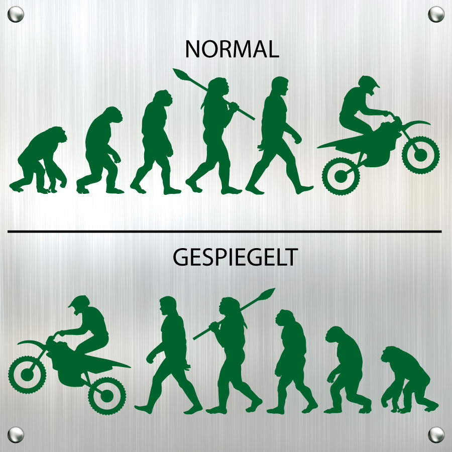 Autoaufkleber Biker Motorrad Evolution