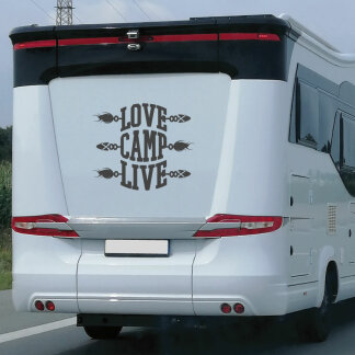 Wohnmobil Aufkleber Love Camp Live Wohnwagen Caravan