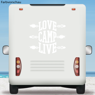 Wohnmobil Aufkleber Love Camp Live Wohnwagen Caravan