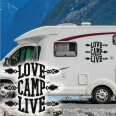 Wohnmobil Aufkleber Love Camp Live Wohnwagen Caravan