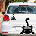 Autoaufkleber Katze mit Blumenkranz Aufkleber Auto
