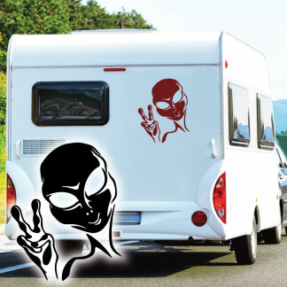 Wohnmobil Aufkleber Alien Peace Wohnwagen Caravan