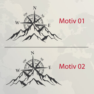 Wohnmobil Aufkleber Kompass Berge Caravan Wohnwagen