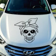 Autoaufkleber Lady Skull Totenschädel mit Bandana