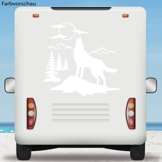 Wohnmobil Aufkleber Heulender Wolf