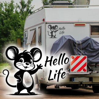 Wohnmobil Aufkleber Maus Hello Life