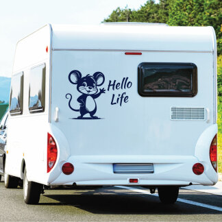 Wohnmobil Aufkleber Maus Hello Life