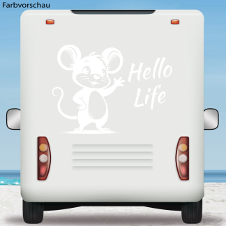 Wohnmobil Aufkleber Maus Hello Life