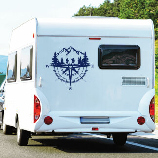 Wohnmobil Aufkleber Kompass Wandern