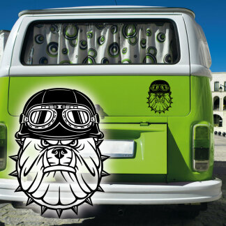 Autoaufkleber Bulldogge Motorradhelm Biker Auto Aufkleber