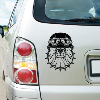 Autoaufkleber Bulldogge Motorradhelm Biker Auto Aufkleber