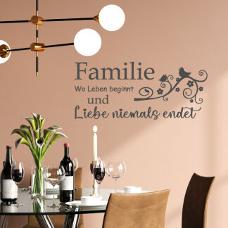 Wandtattoo Familie wo Leben beginnt