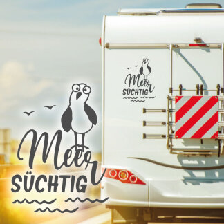 Wohnmobil Aufkleber Möwe Meer Süchtig