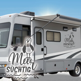 Wohnmobil Aufkleber Möwe Meer Süchtig