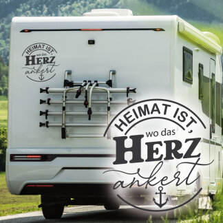 Wohnmobil Aufkleber Heimat Herz Anker