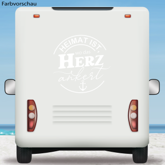 Wohnmobil Aufkleber Heimat Herz Anker