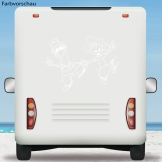 Wohnmobil Aufkleber Tanzende Rentner