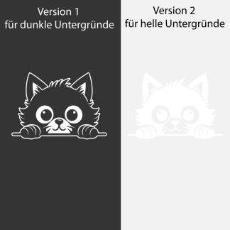 Autoaufkleber neugierige Katze