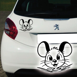 Autoaufkleber neugierige Maus