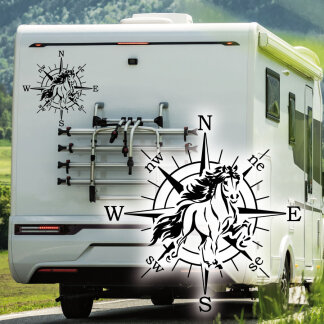 Wohnmobil Aufkleber Kompass Islandpferd