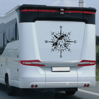 Wohnmobil Aufkleber Kompass Islandpferd