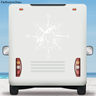 Wohnmobil Aufkleber Kompass Islandpferd