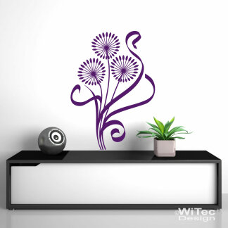 Wandtattoo Pusteblume Blume Wandaufkleber Retro