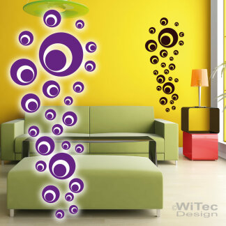 WA079 Wandtattoo RETRO DOTS Wandaufkleber Wandsticker