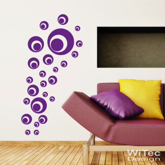 WA079 Wandtattoo RETRO DOTS Wandaufkleber Wandsticker