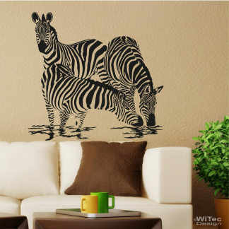 Wandtattoo Zebra Familie Wandaufkleber Afrika