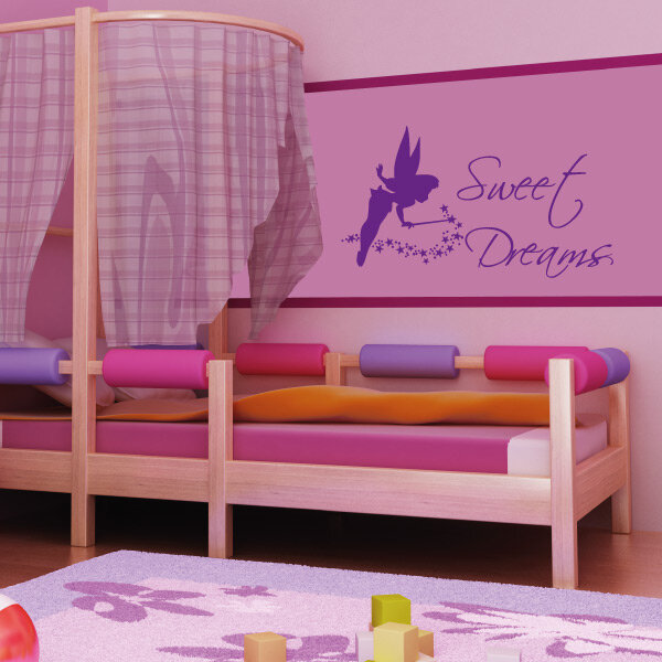 Wandtattoo Sweet Dreams Elfe Sterne Kinderzimmer