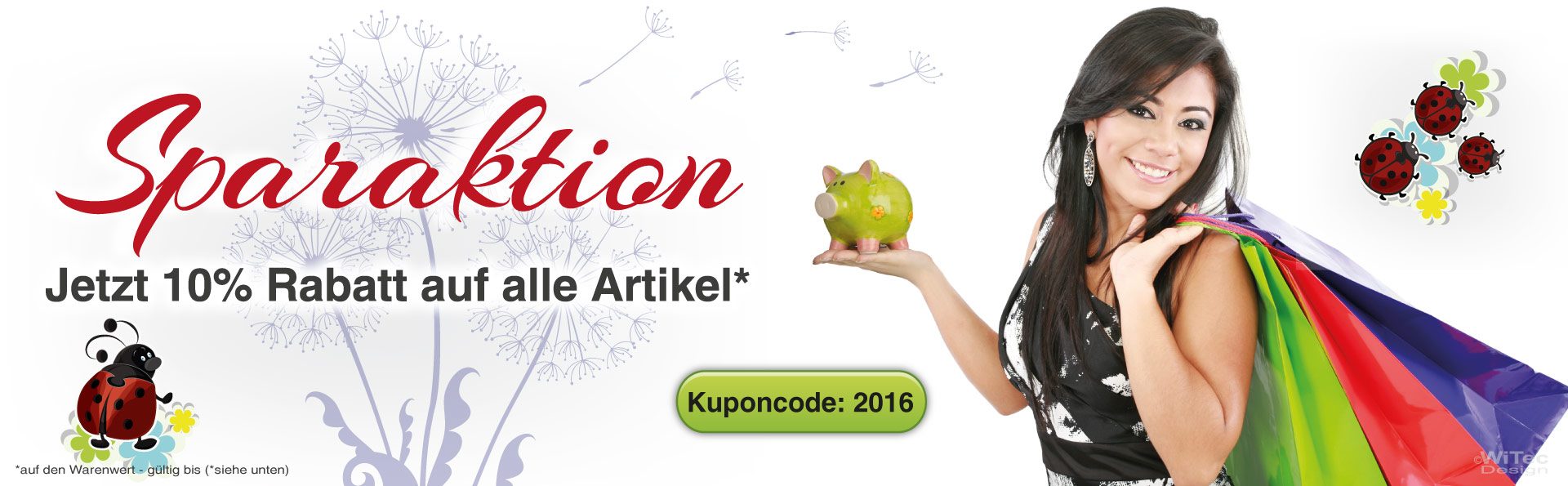 Autoaufkleber, Türaufkleber Sparaktion 10 % Rabatt.